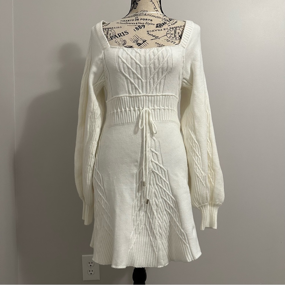NWT Lovely White Free People Sweater Dress Size Small